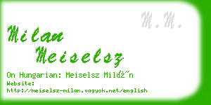 milan meiselsz business card